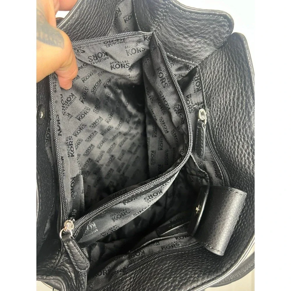 Black Michael kors Hamilton large pebbled leather